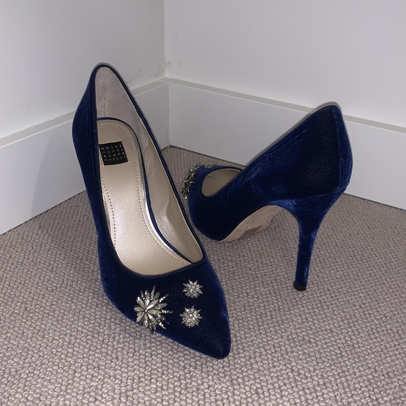 White House Black Market Shoes - White House Black Market Velvet Heels